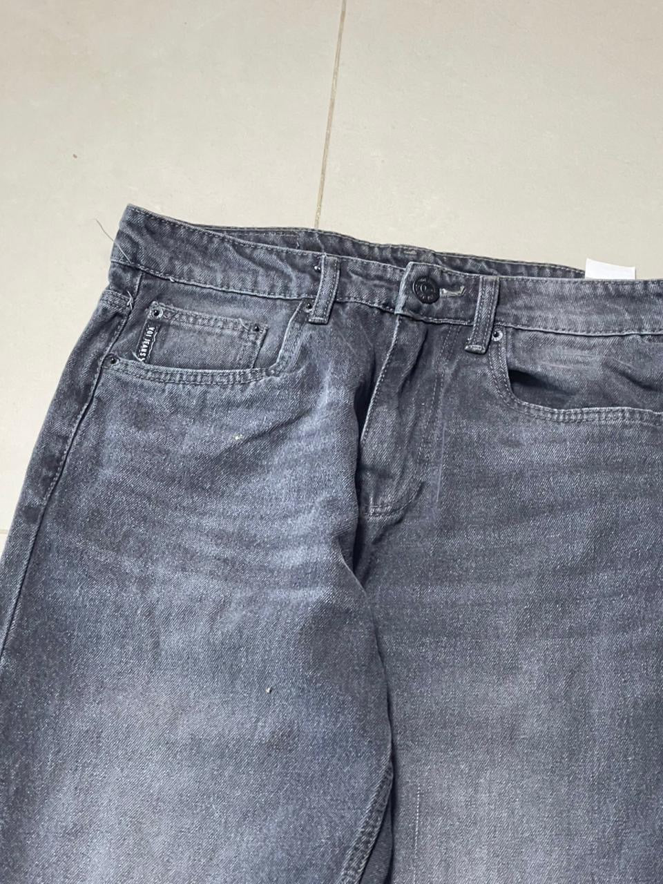 Vintage Washed Charcoal Straight Denim