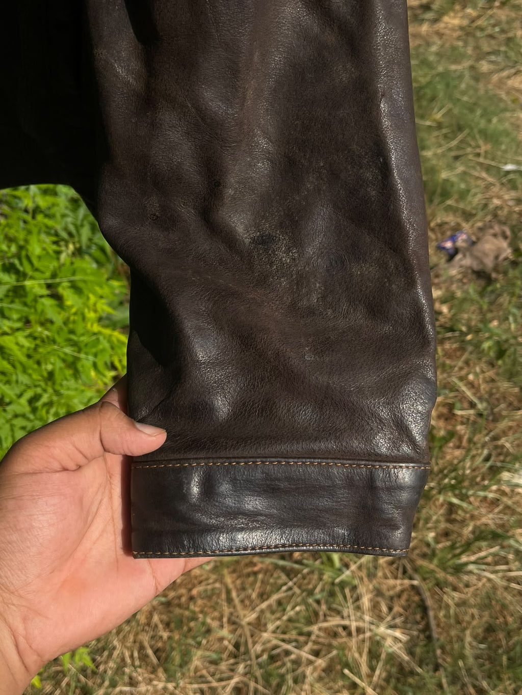 Vintage fullgrain heavyweight cowhide leather jacket