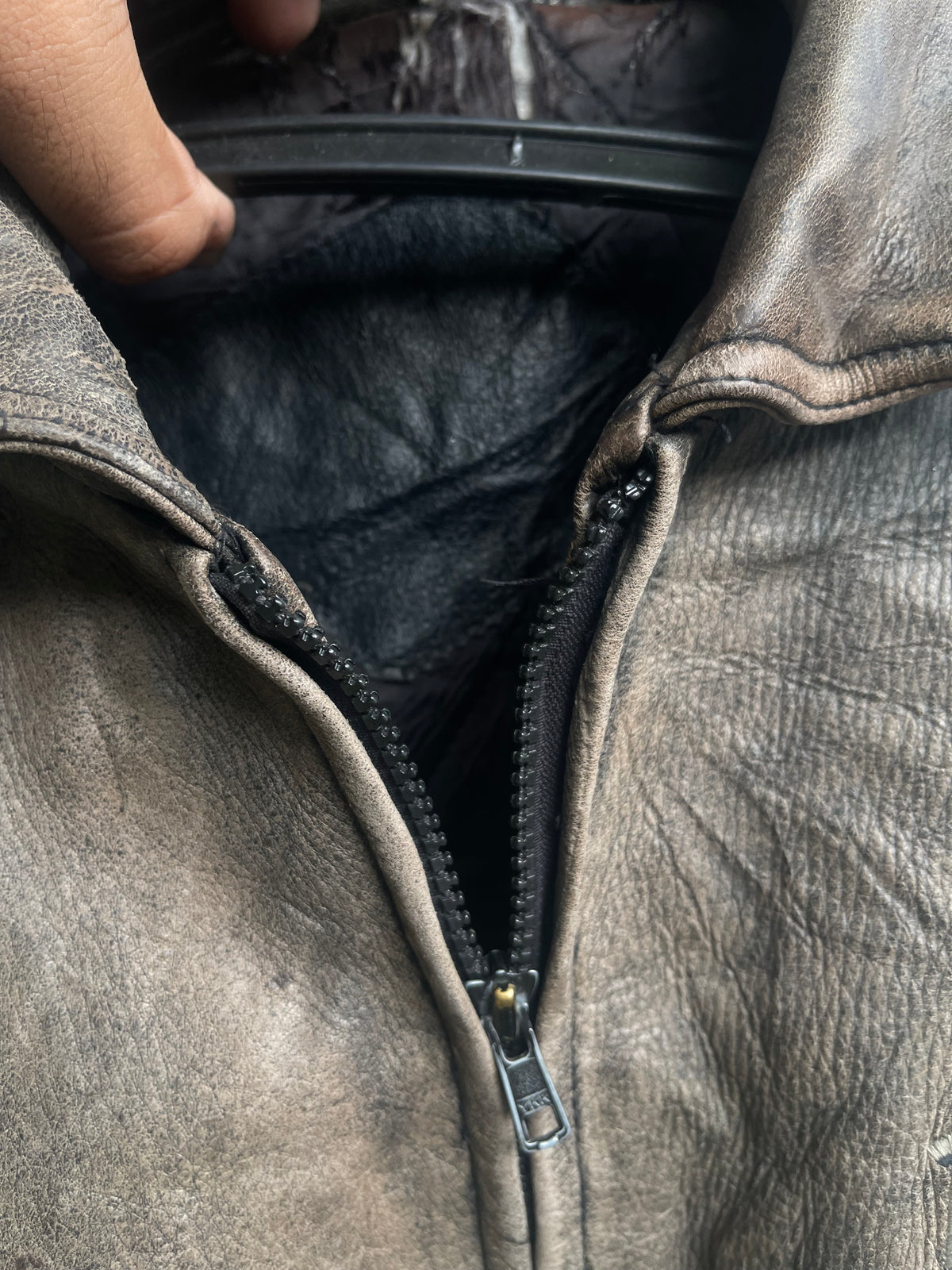 Extremely extremely rare washed cowhide genuine leather late 90s Planet Hollywood gull grain leather jacket