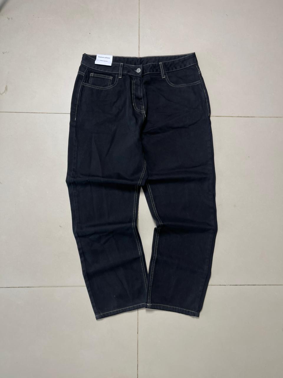 Essential black straight denim