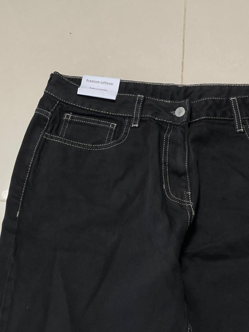 Essential black straight denim