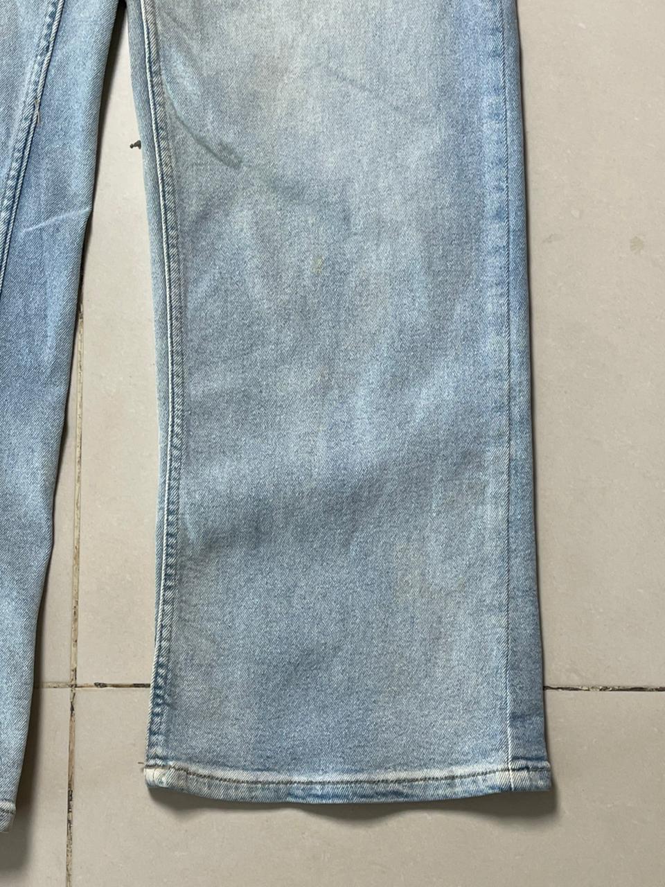 Vintage washed straight leg denim