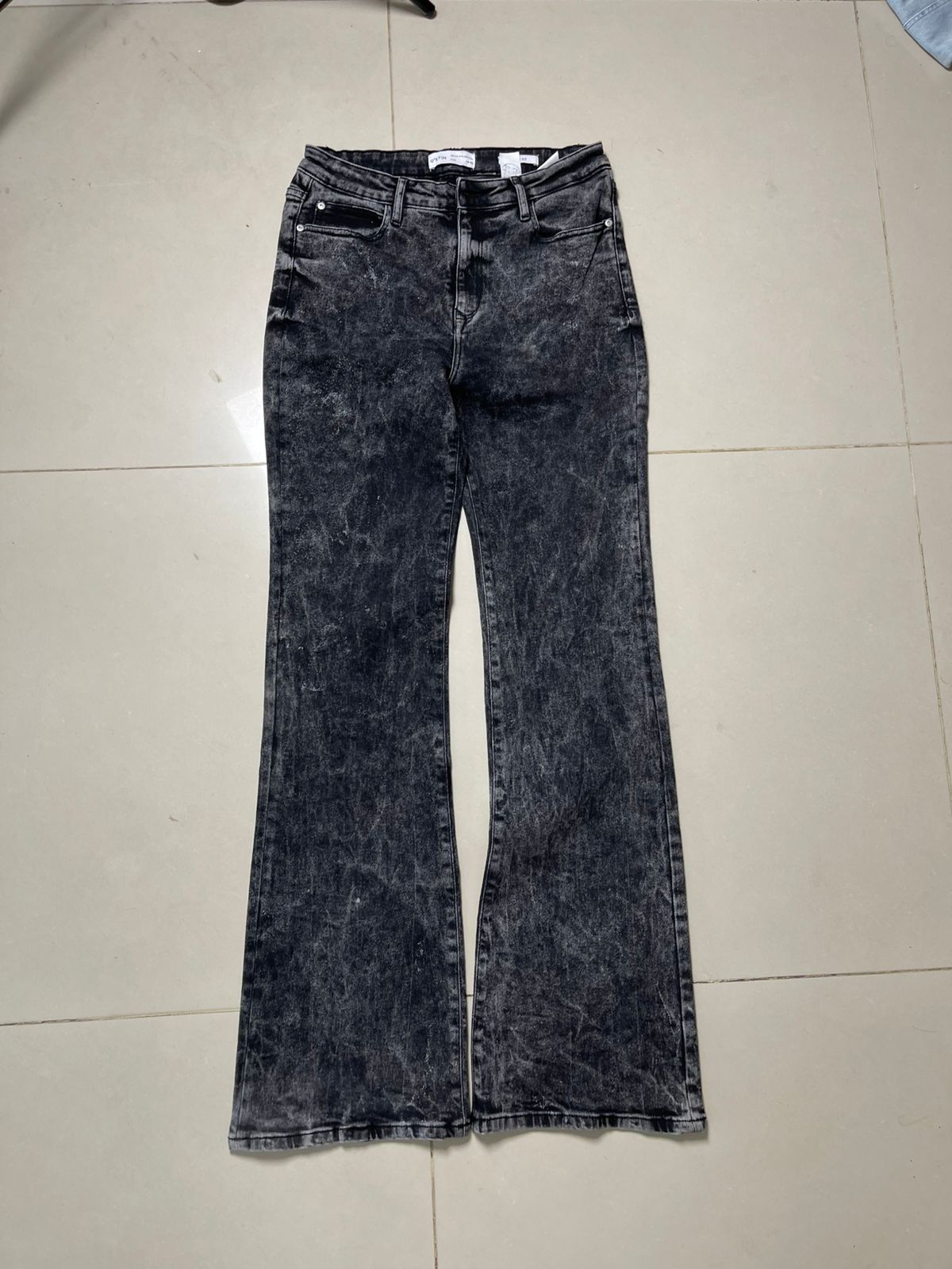 Vintage Washed Flared Denim