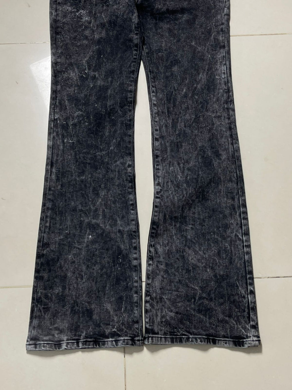 Vintage Washed Flared Denim