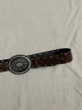 Extremely rare chromed y2k 1990s leather belt