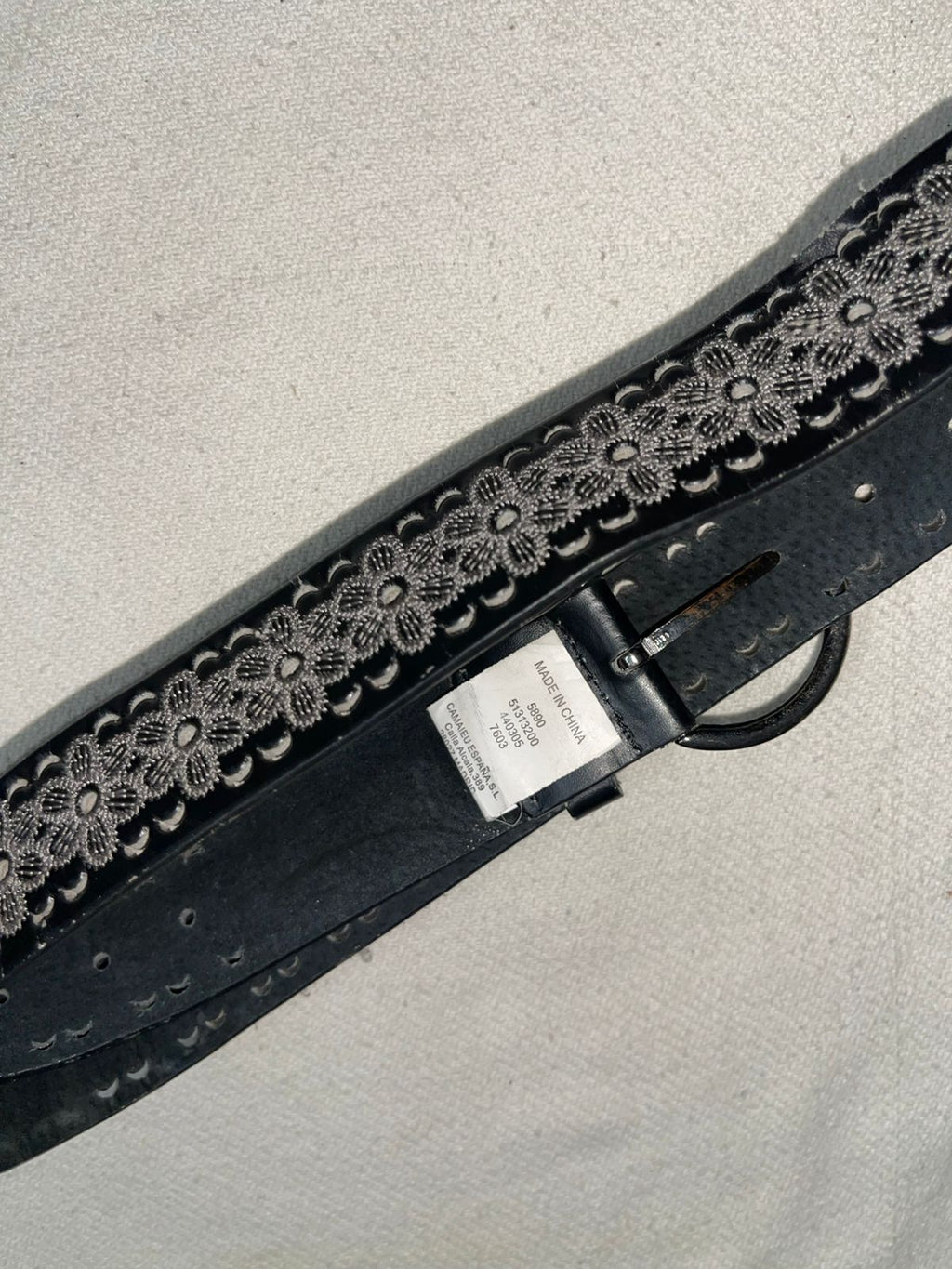 Extremely beautiful leather embroided gothic belt