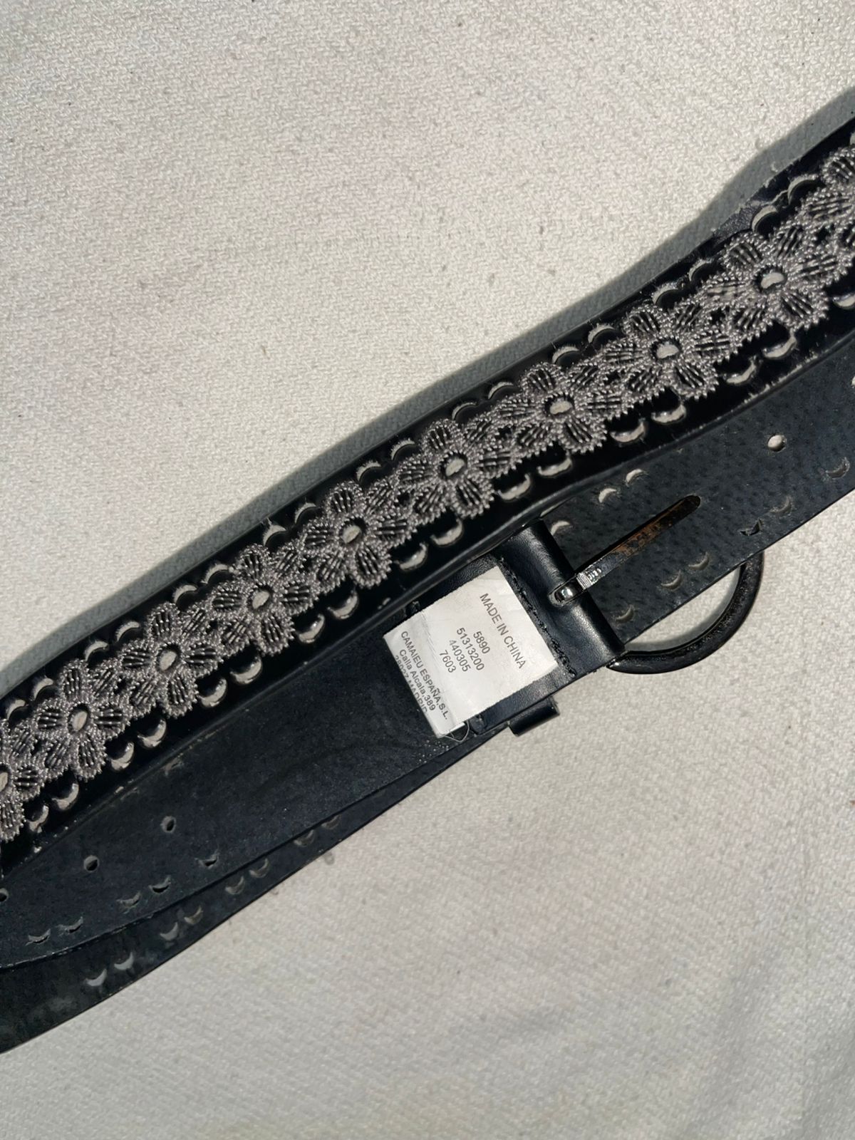 Extremely beautiful leather embroided gothic belt