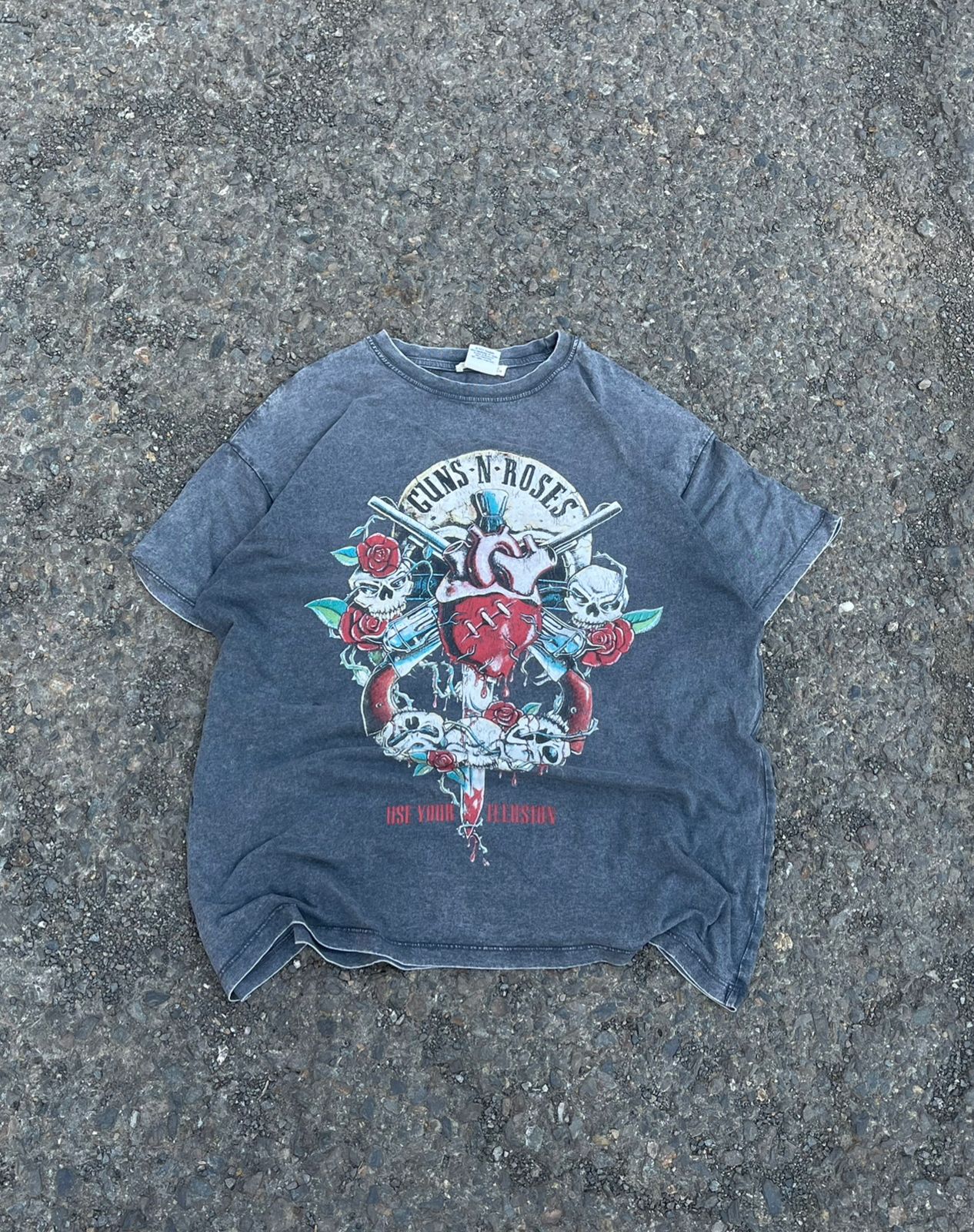 Guns and roses vintage washedd tee