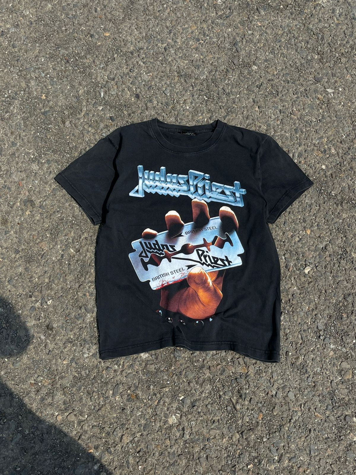 Judas Priest's legendary 1980 heavy metal album, British Steel vintage tee