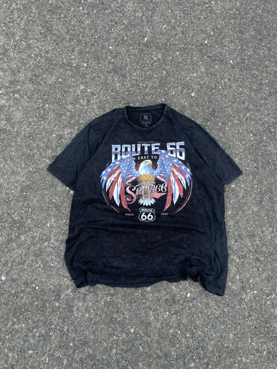 Route 66 vintage racing washed tee