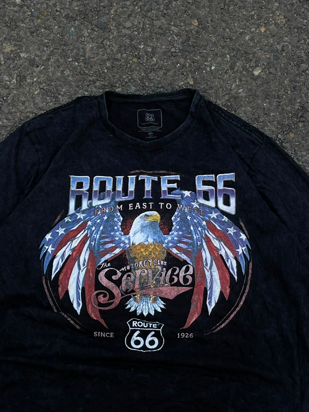 Route 66 vintage racing washed tee