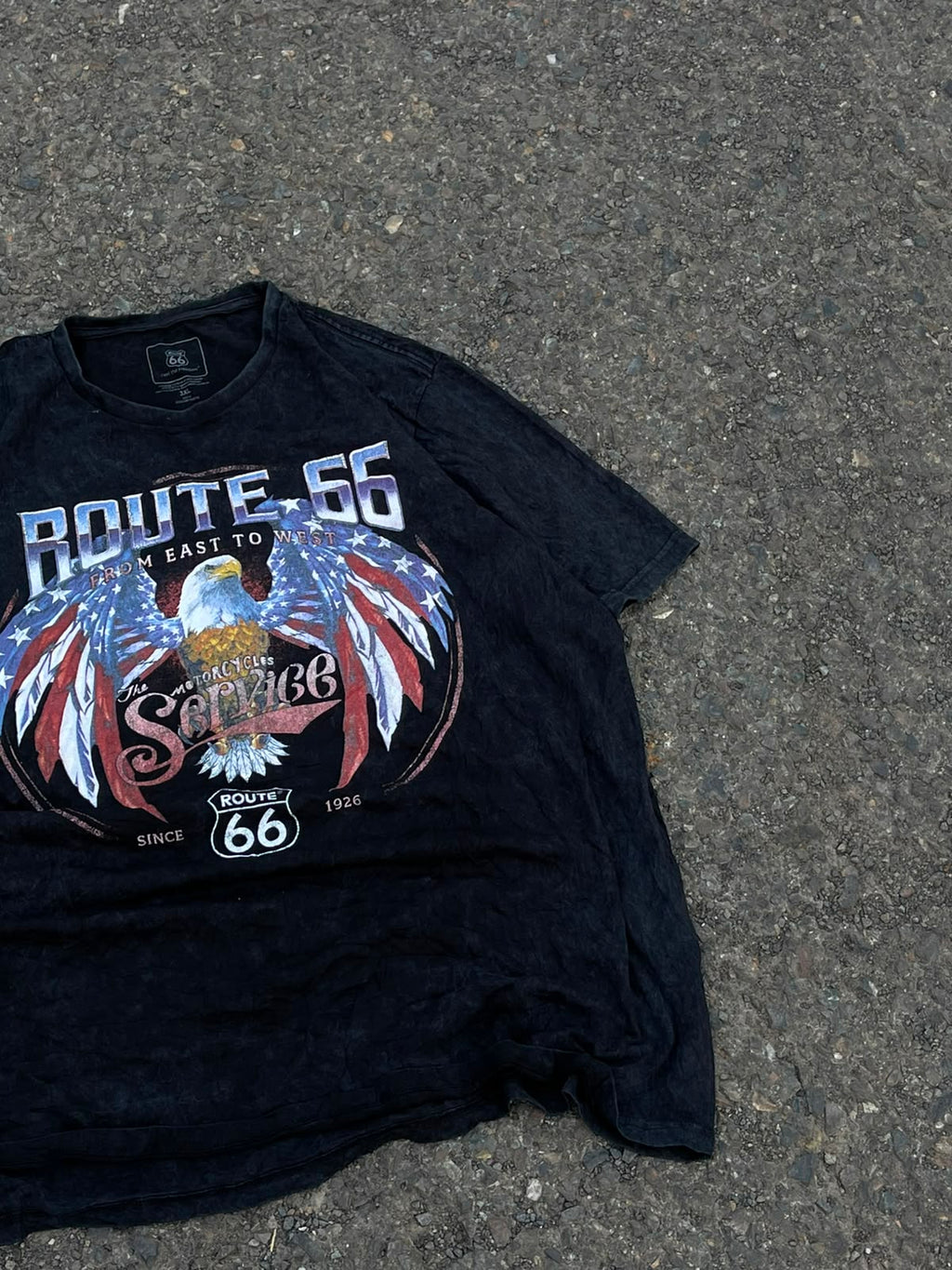 Route 66 vintage racing washed tee