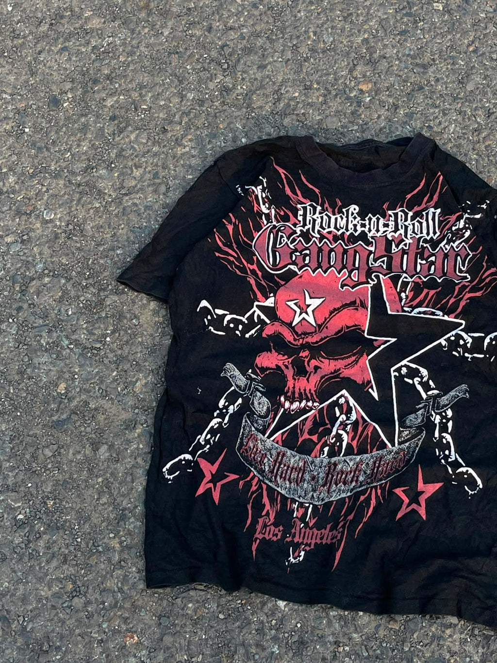rock and roll ganster vintage racing y2k 2000s tee