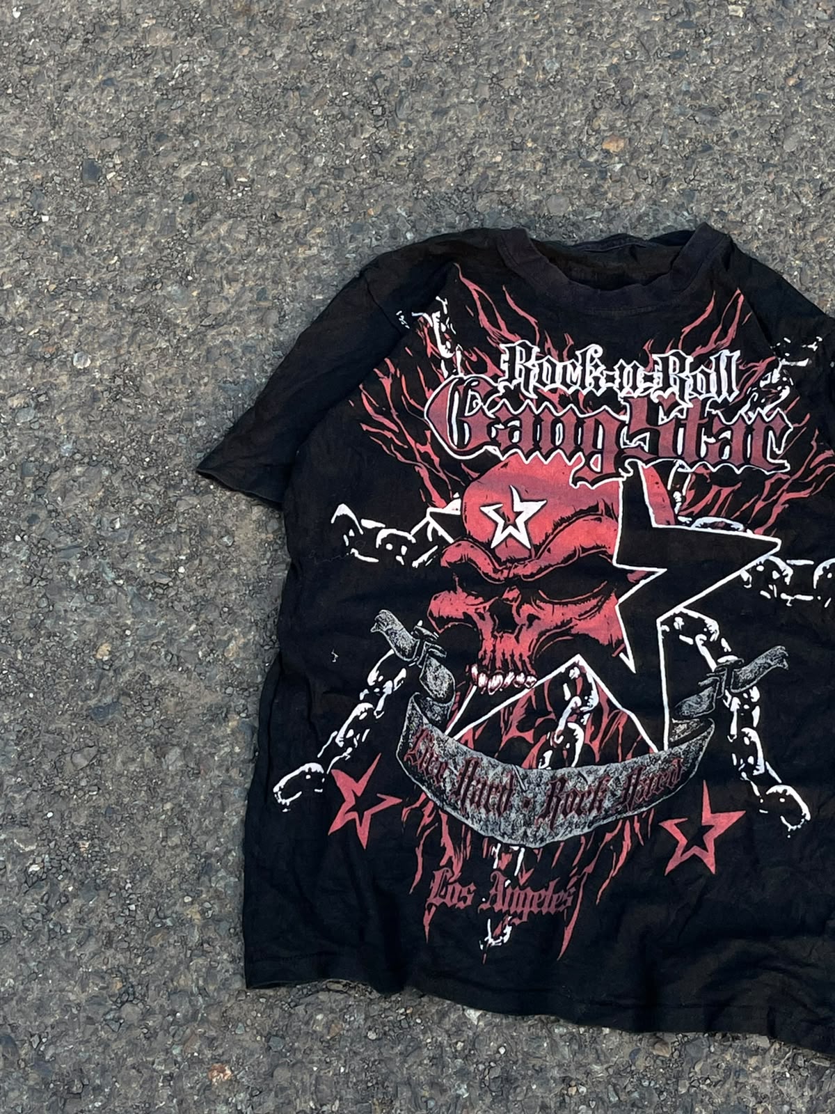 rock and roll ganster vintage racing y2k 2000s tee