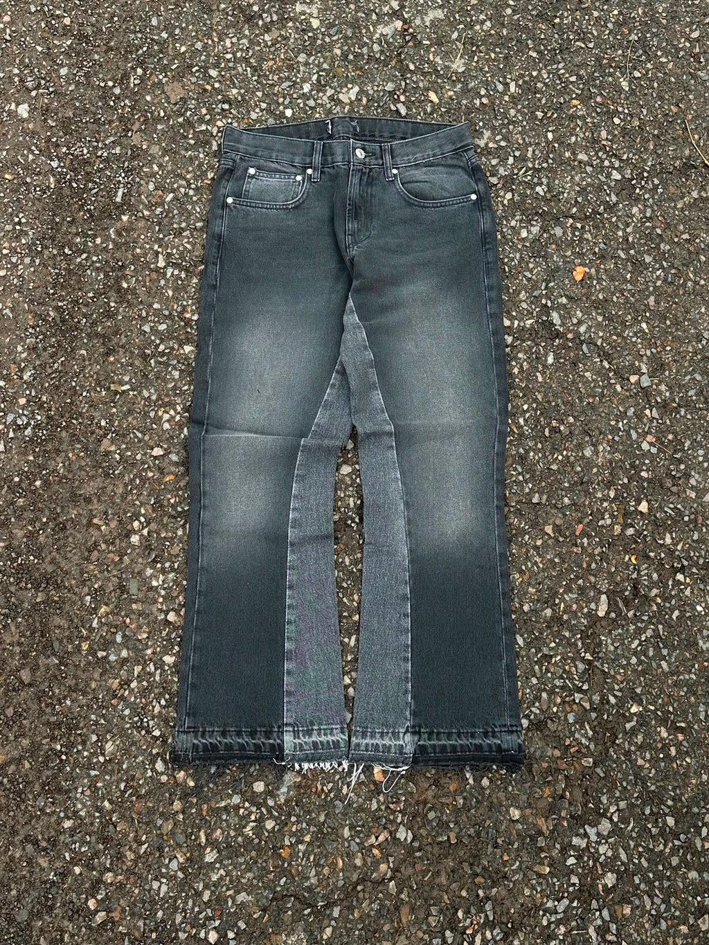 Vintage charcoal wasjed bootcut denim