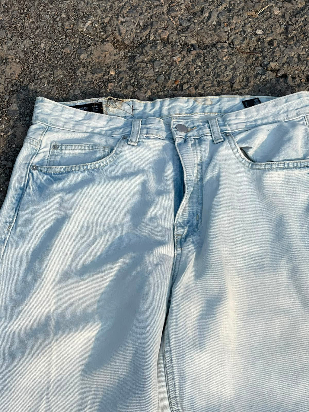 light blue baggy jeans