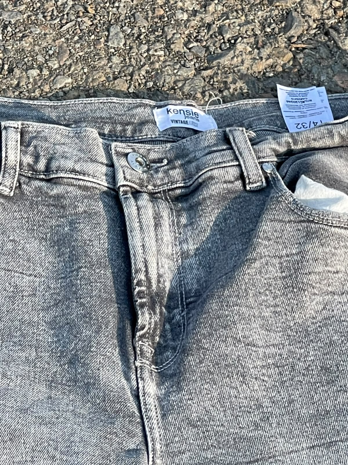 Vintage grey washed kensie baggy jeans