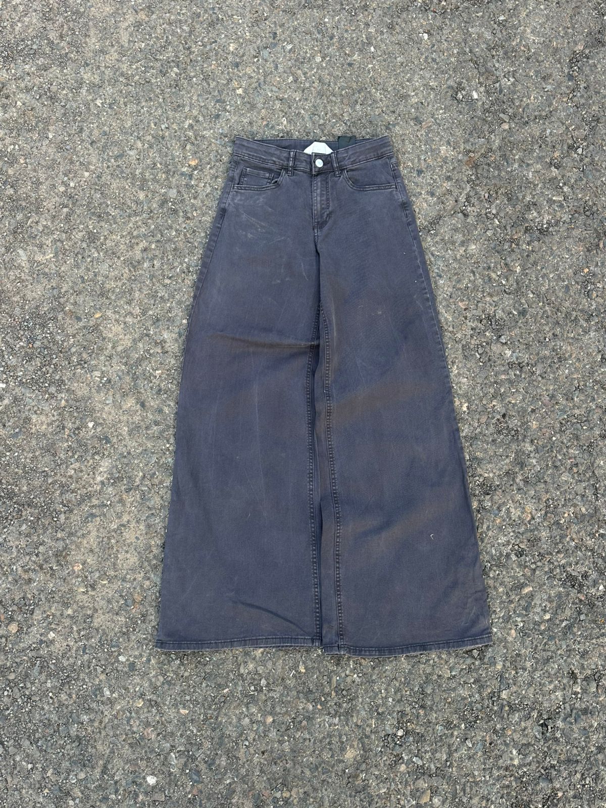 H&M washed wideleg baggy denim