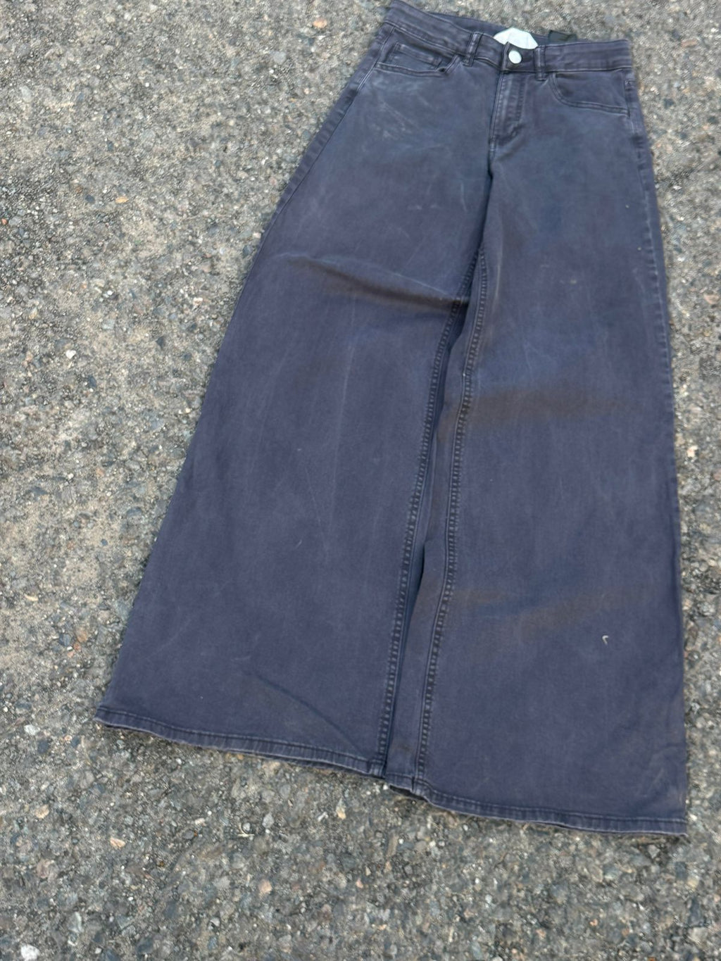 H&M washed wideleg baggy denim