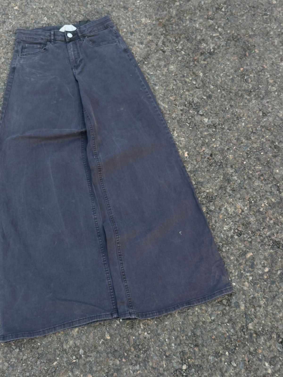 H&M washed wideleg baggy denim