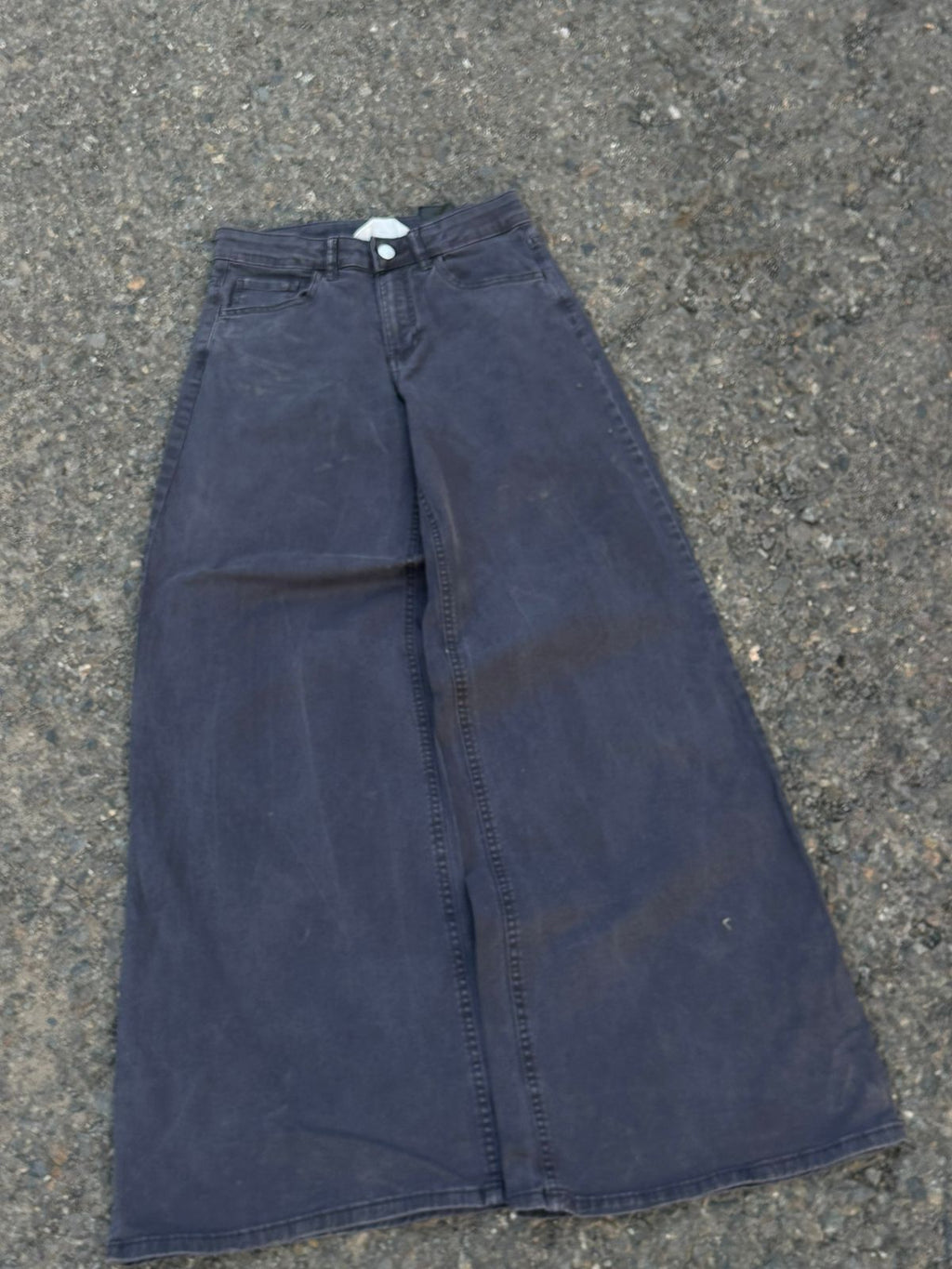H&M washed wideleg baggy denim
