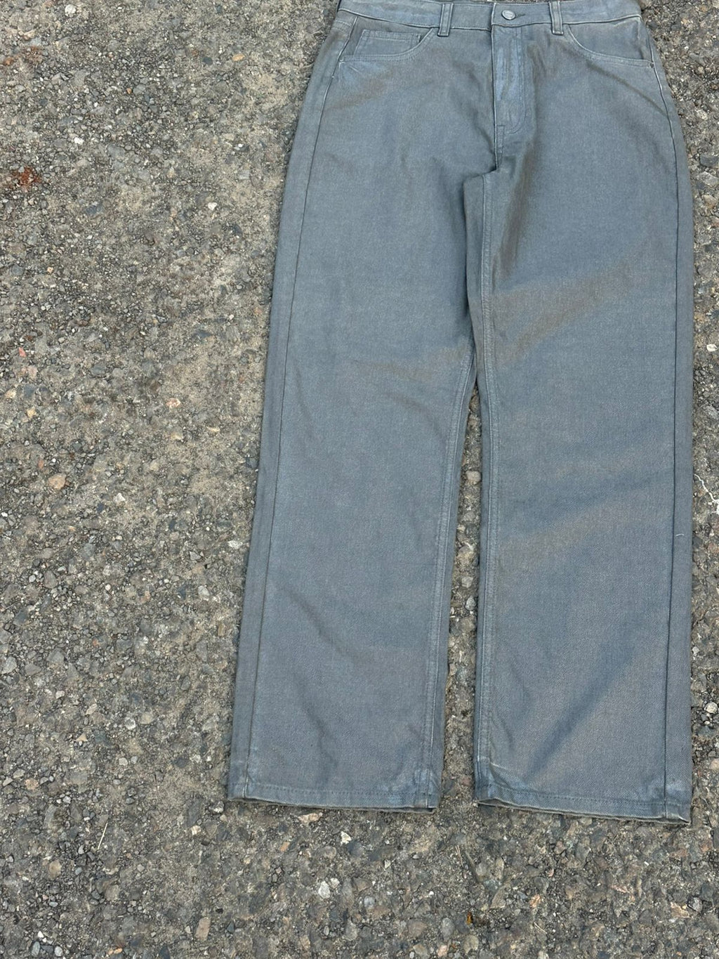 Glazed grey denim