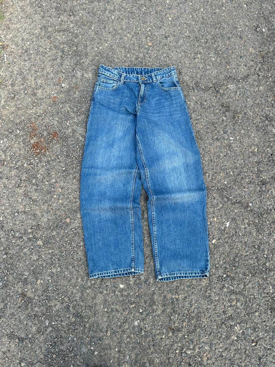 Vintage blue washed baggy denim