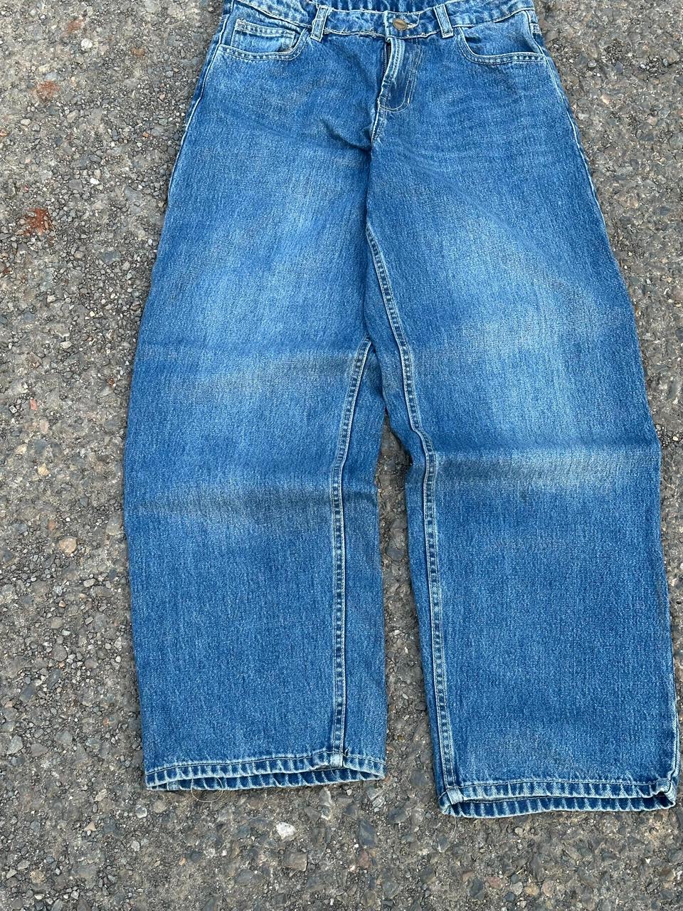 Vintage blue washed baggy denim