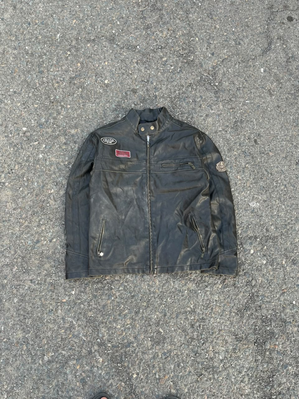 Vintage racing leather INS division jacket