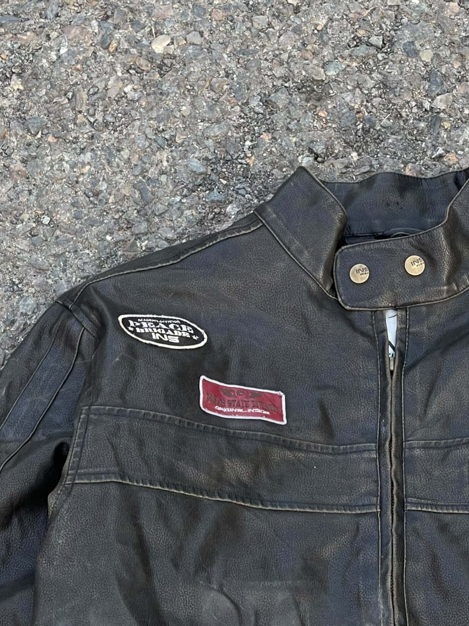 Vintage racing leather INS division jacket