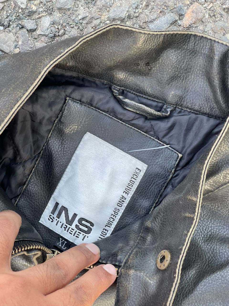 Vintage racing leather INS division jacket