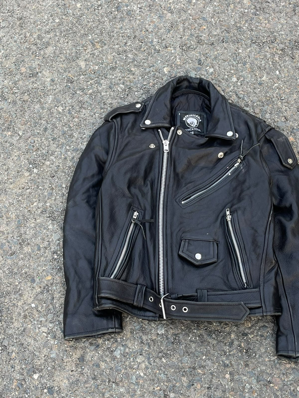Marihuana vintage '00s bikers jacket