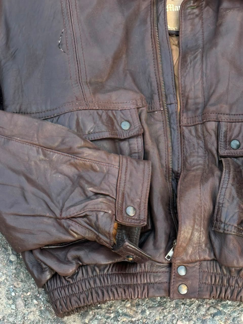 Vintage brown maria belmorte leather rare boxy fit jacket