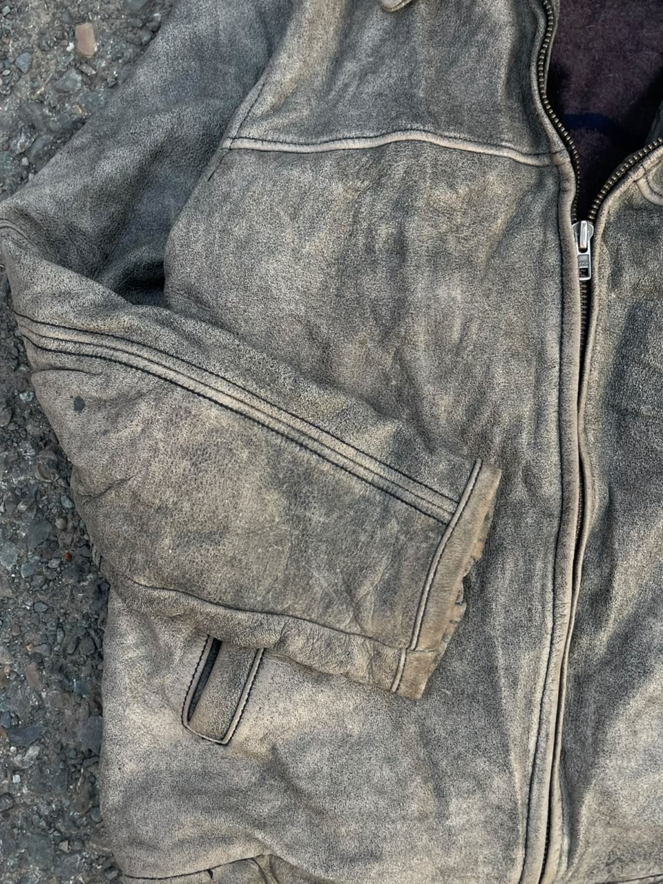 Vintage bke 2000s rarest washed leather jacket