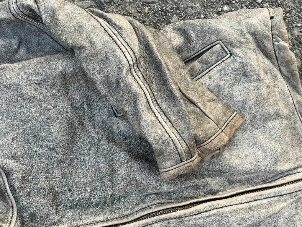 Vintage bke 2000s rarest washed leather jacket