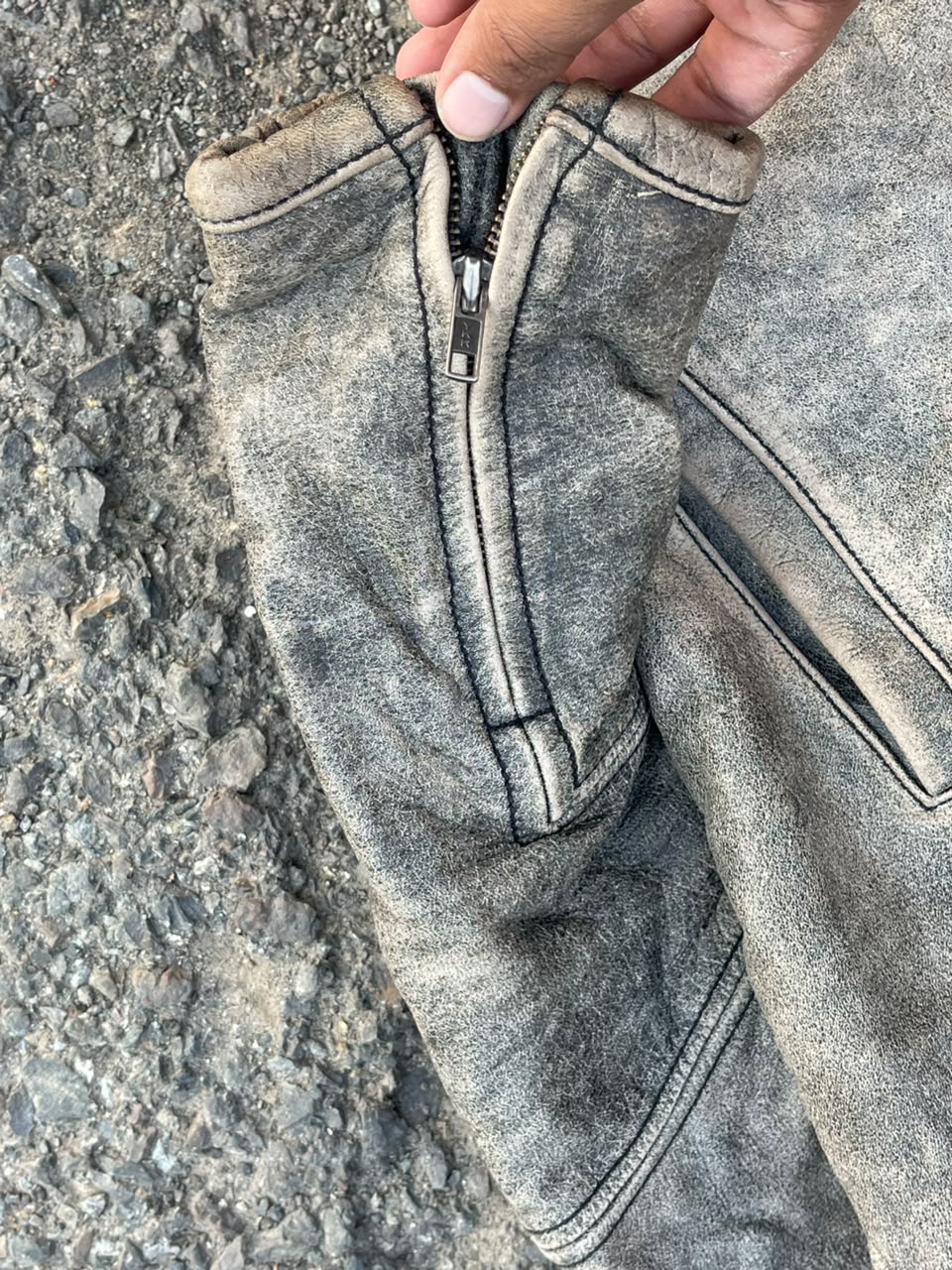Vintage bke 2000s rarest washed leather jacket
