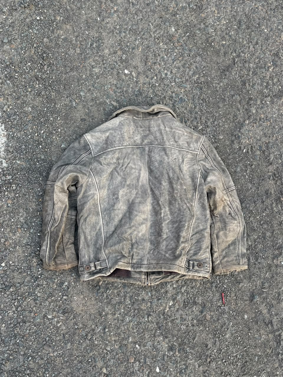Vintage bke 2000s rarest washed leather jacket