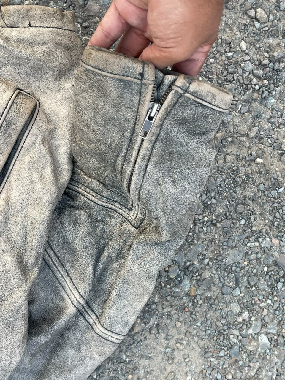 Vintage bke 2000s rarest washed leather jacket