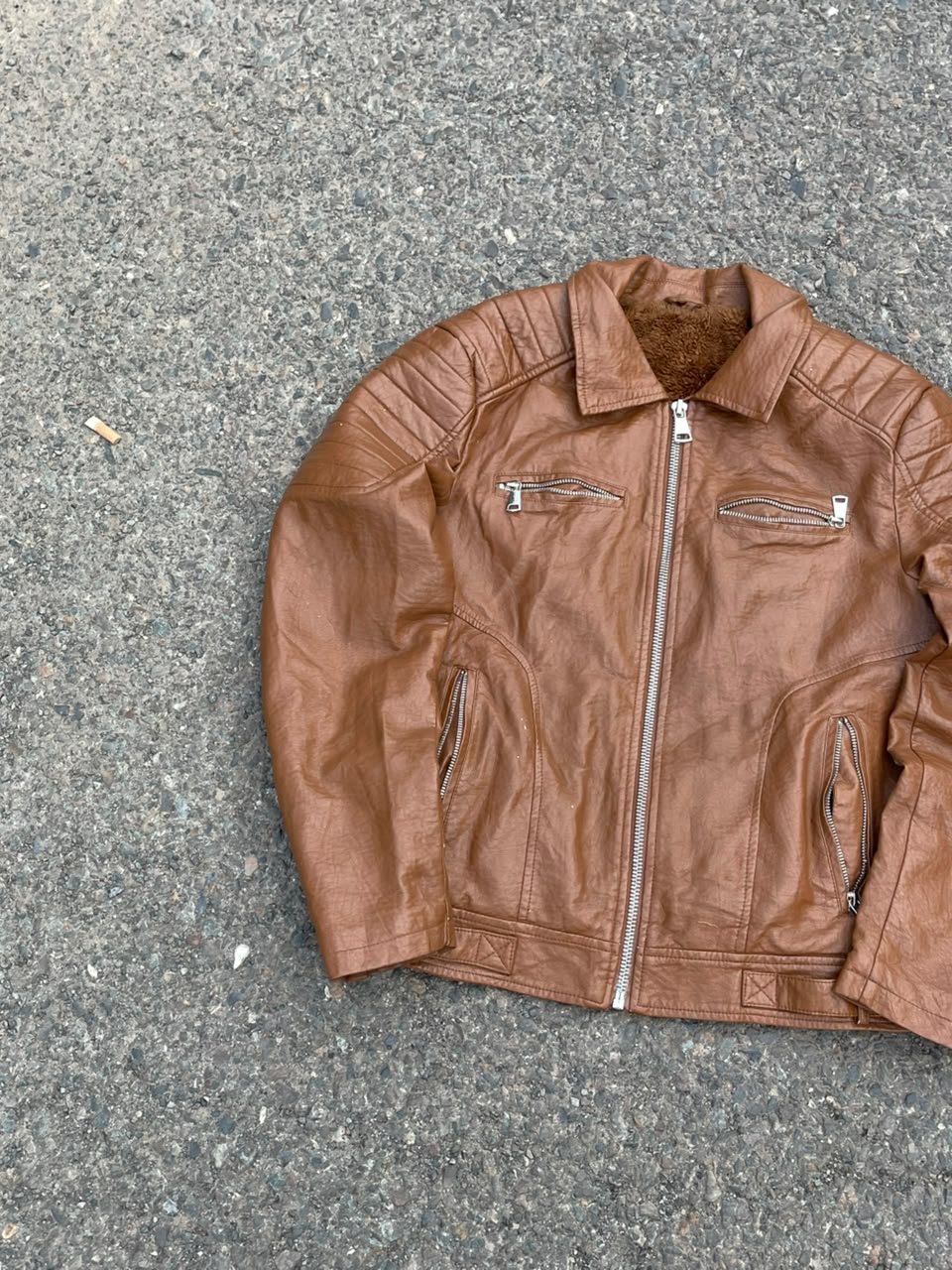 Vtg faux leather jacket