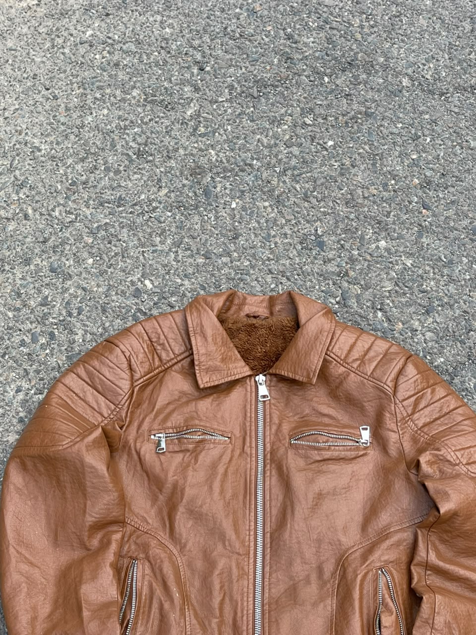 Vtg faux leather jacket