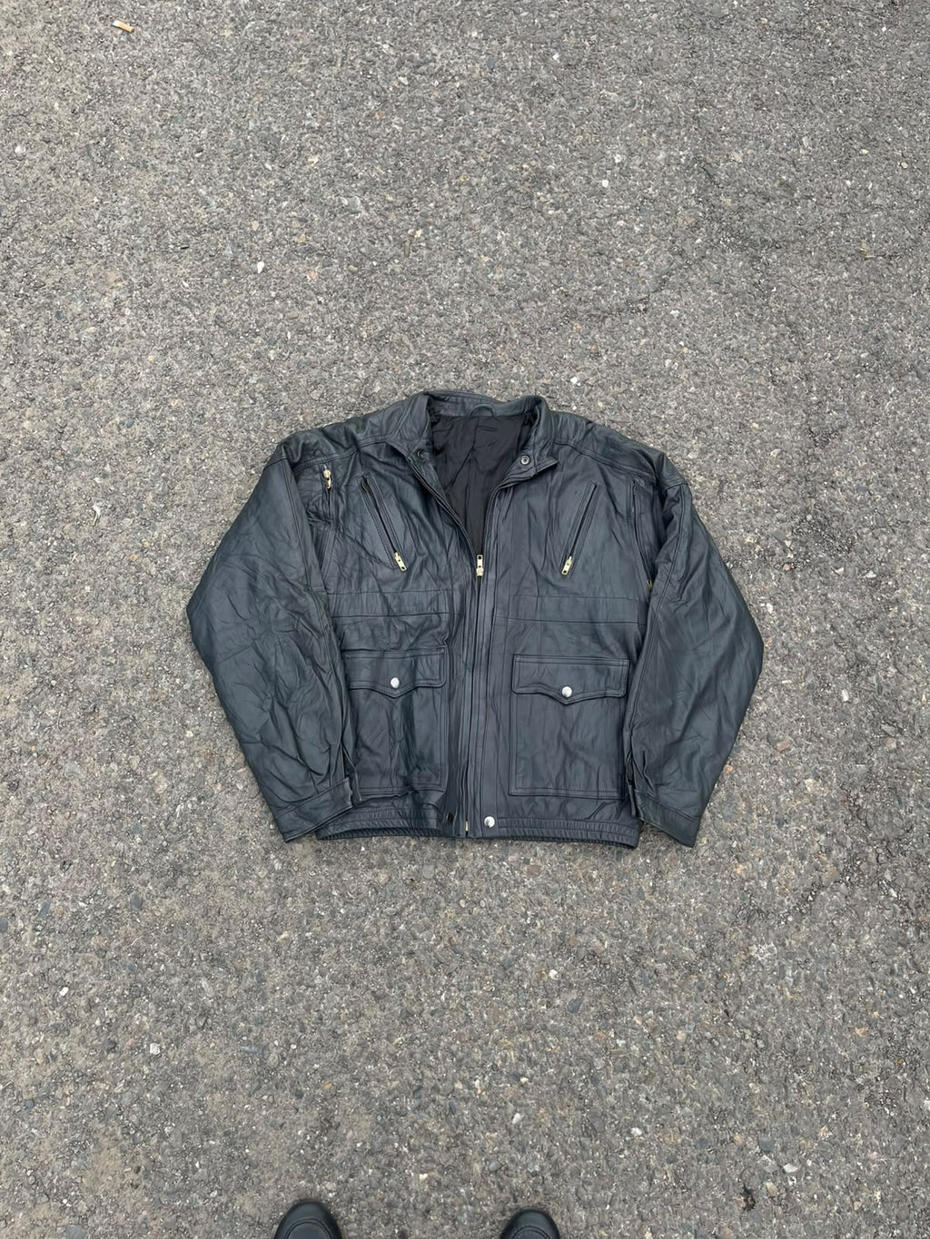 Vintage black leather jacket