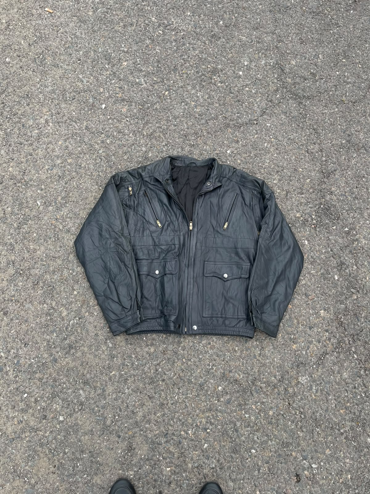 Vintage black leather jacket