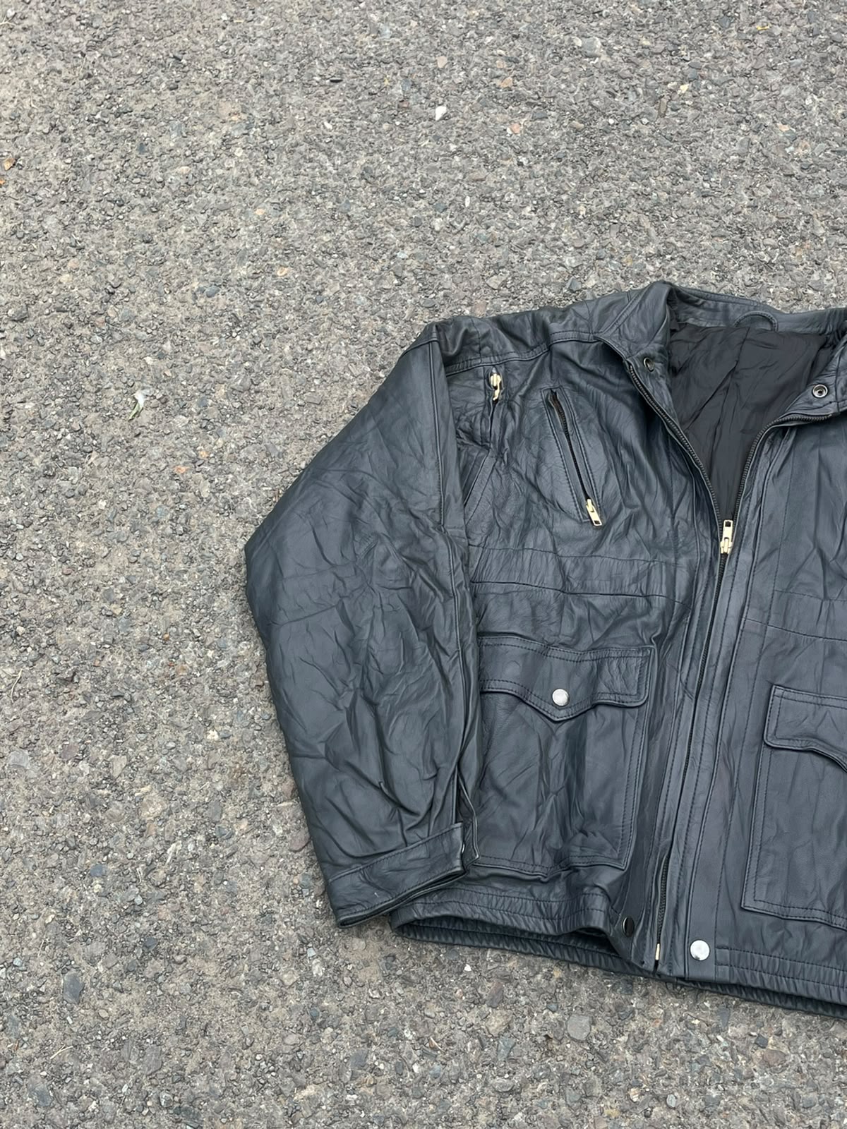 Vintage black leather jacket