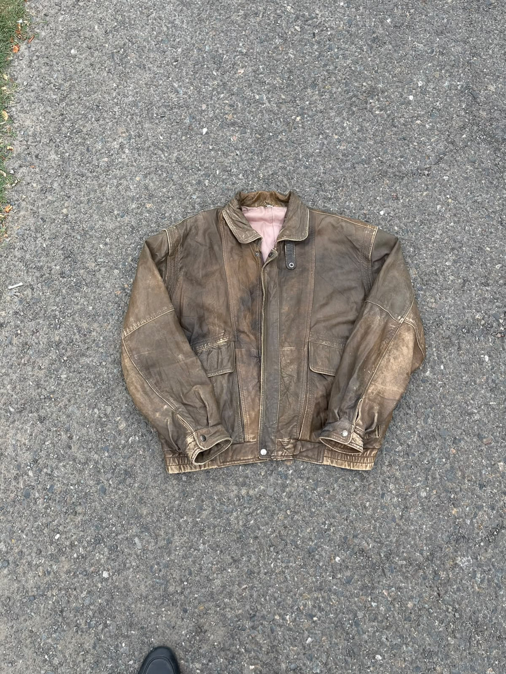 Vintage 90's washed leather jacket