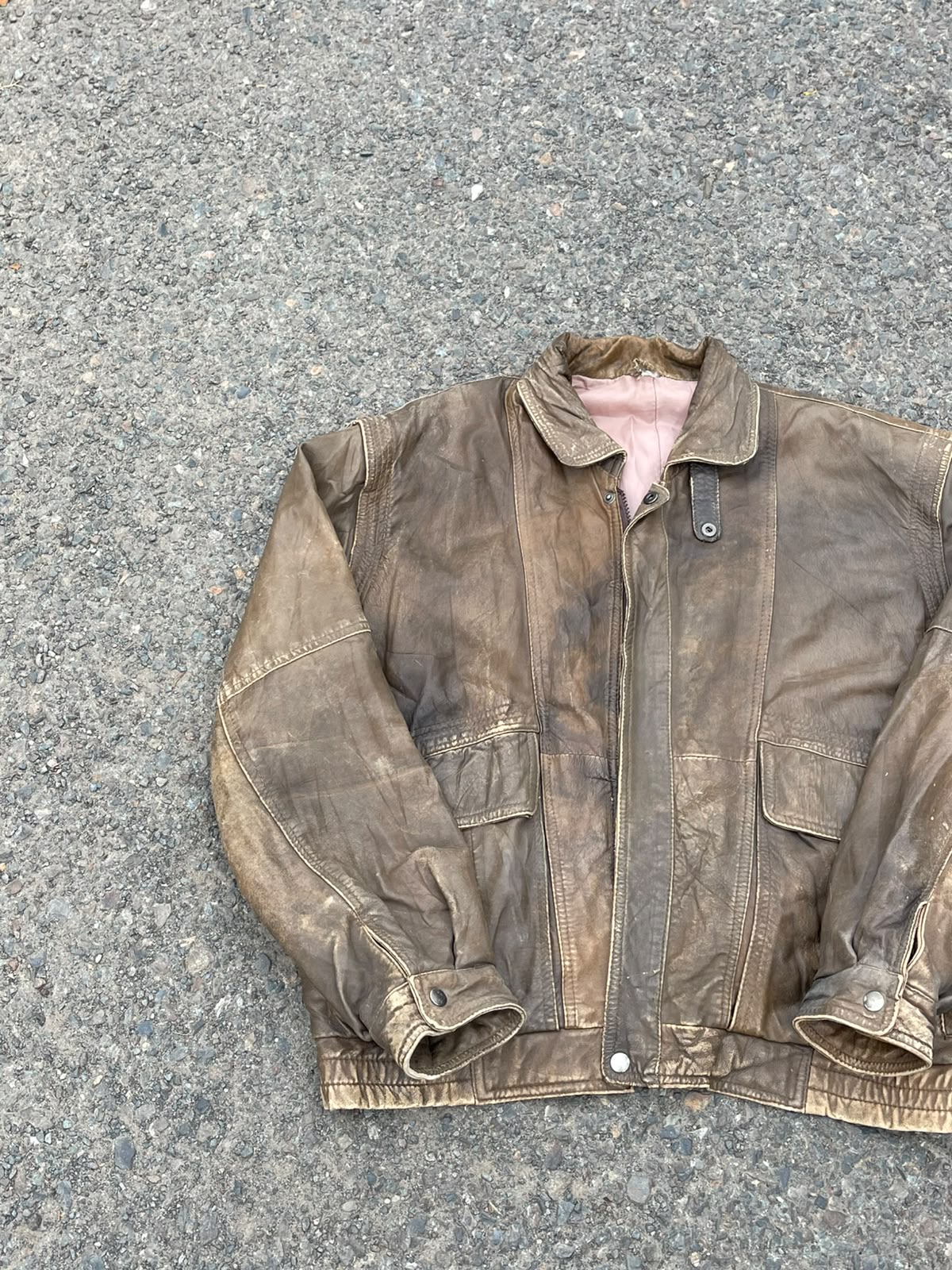 Vintage 90's washed leather jacket