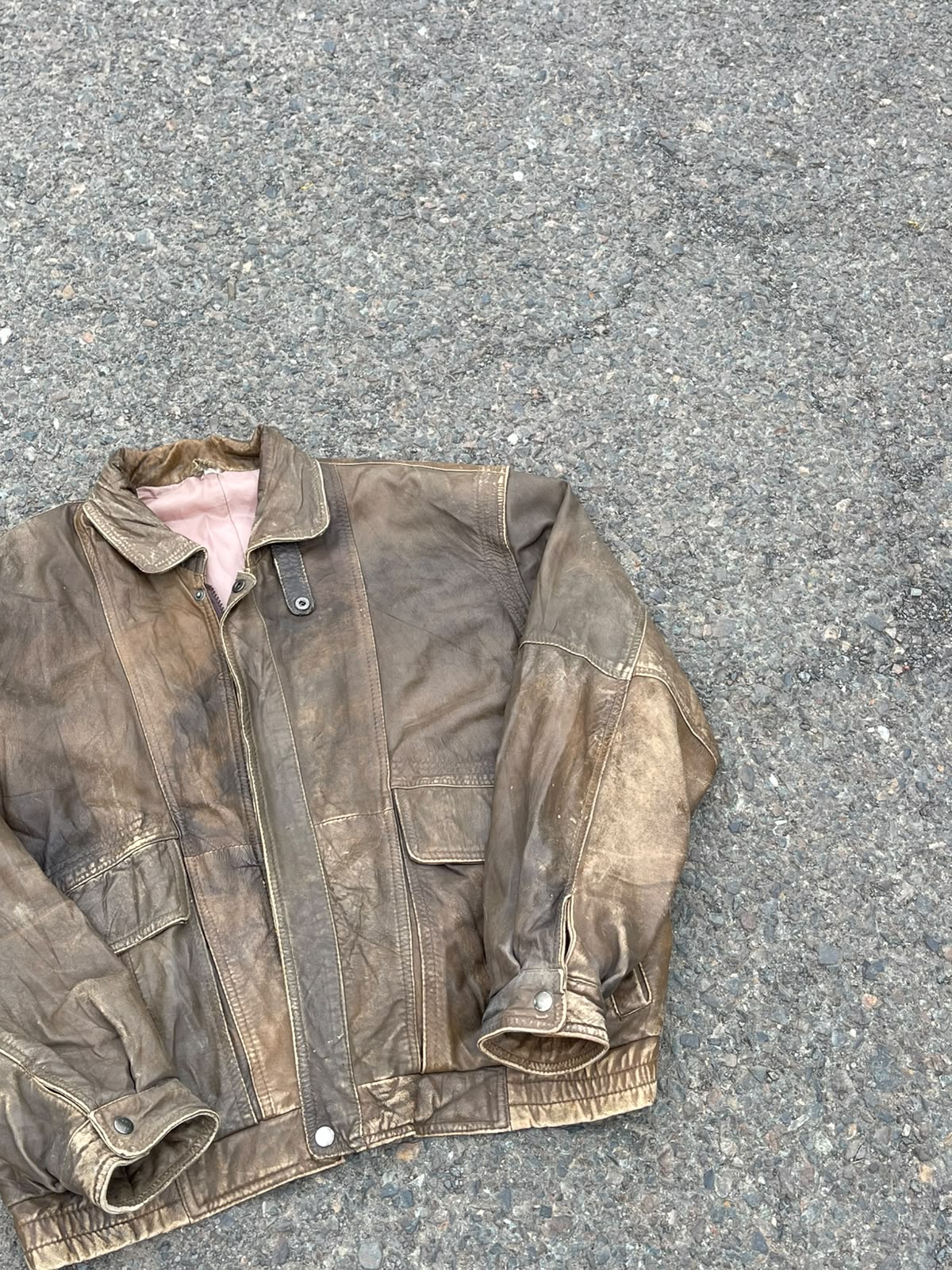 Vintage 90's washed leather jacket