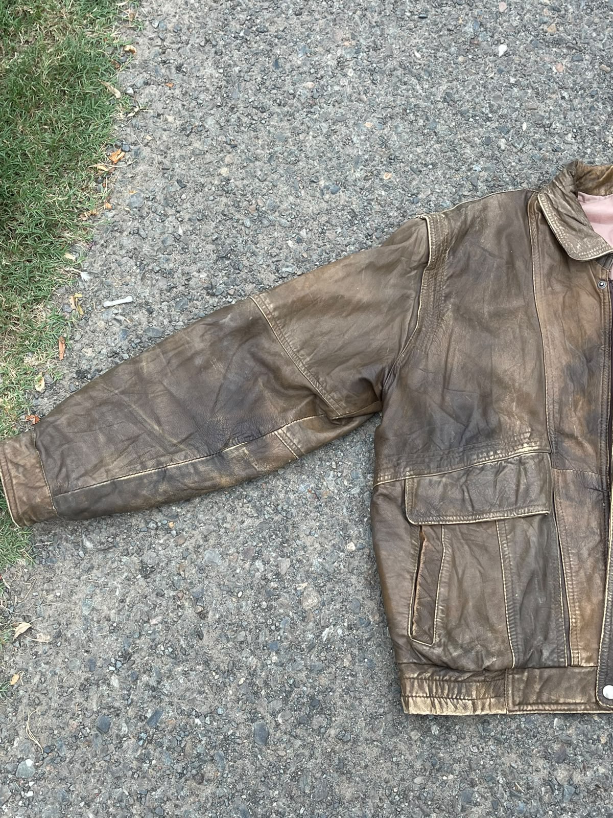 Vintage 90's washed leather jacket