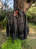 Vintage 90s racing genuine grain leather jacket