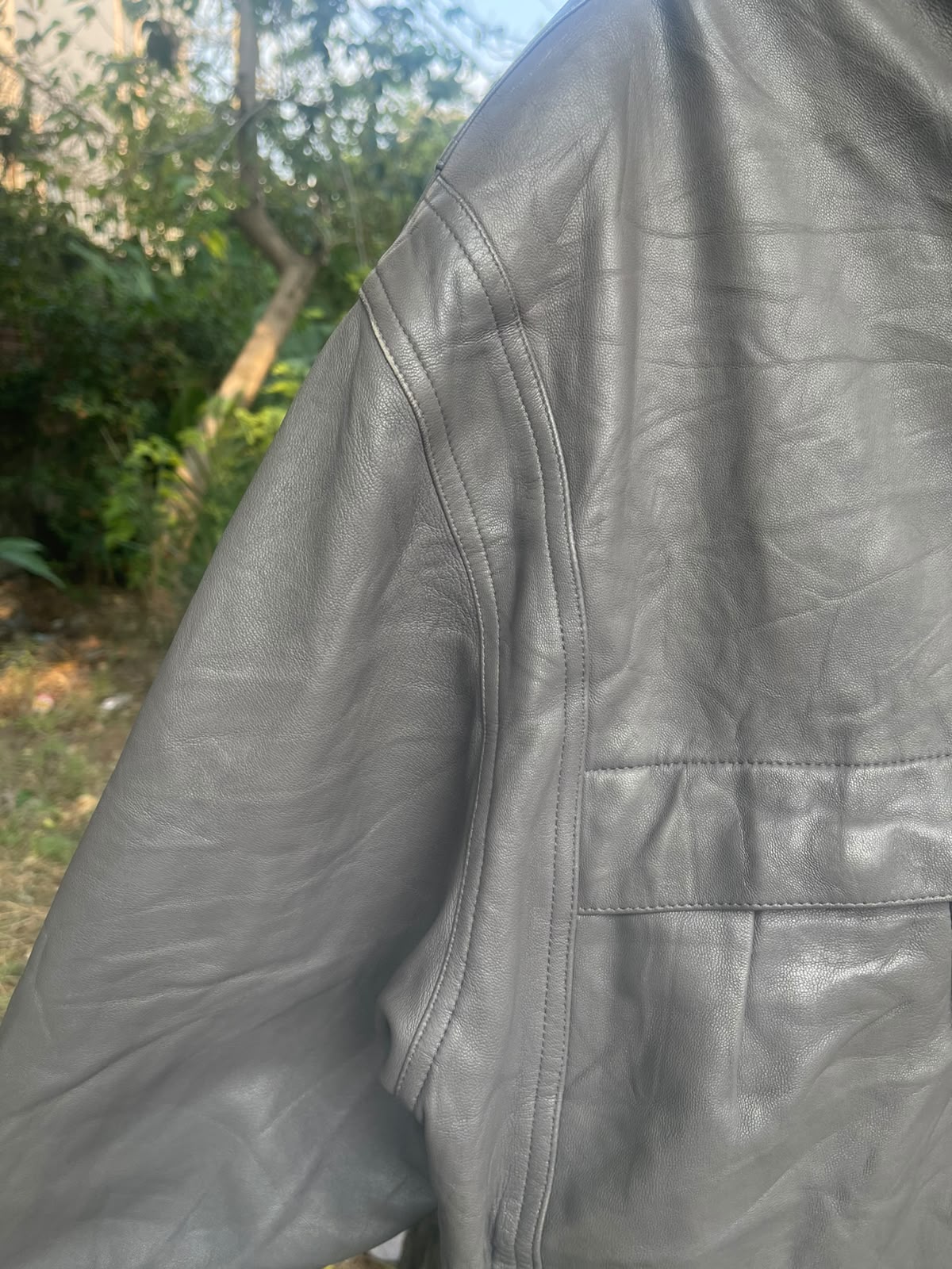 Vintage &nbsp;genuine leather grey RARE jacket