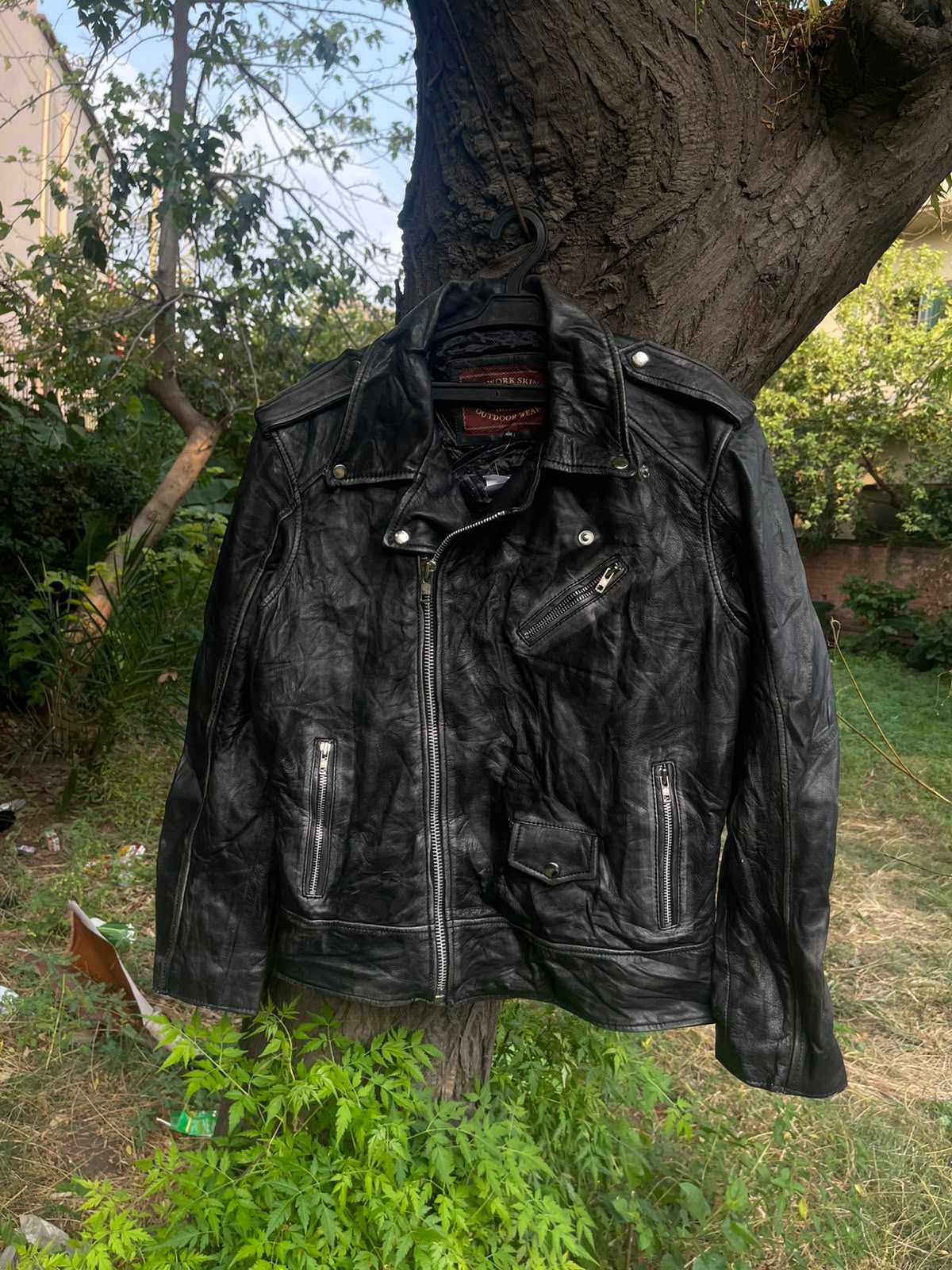 True d90s vintage network skins genuine washed leather jacket(so so rare)